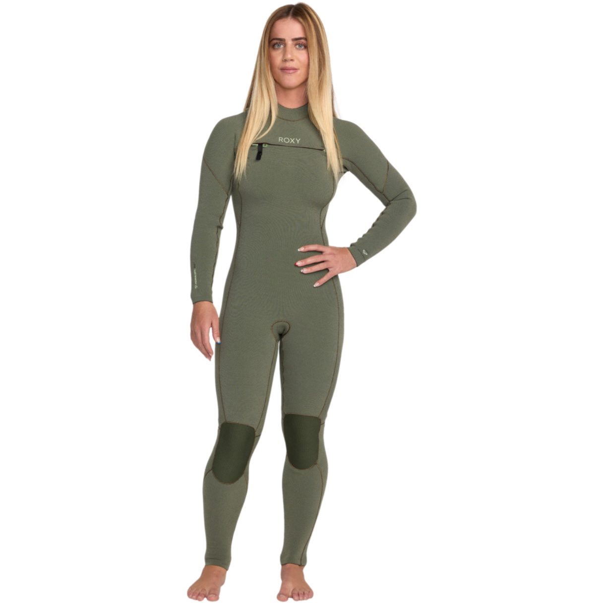 2025 Roxy Womens Elite Xtra Stretch 4/3mm Chest Zip Wetsuit 26BW213504 - Sage